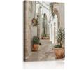 WENGTIAO Stampa su Tela Campagna Italiana Incorniciati 30x40 cm | Quadro su Tela Vicolo di Pietra Pittura Quadro Moderno Soggiorno Camera da Letto Decorazioni Parete