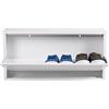 GENTILIN DESIGN Scarpiera Salvaspazio Slim Bianca, Portascarpe a Ribalta 1 Anta in Metallo | Già Montata, Interni/Esterni, P75 x L12,5 x H37,5 cm GD