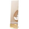 Vasemouh Specchio da Parete o da Terra con Cornice Bianca in PVC 150x41cm