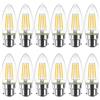 LVWIT 12x Lampadina Filamento LED Candela B22-4W Equivalenti a 40W, 470Lm, Luce Bianca Calda 2700K