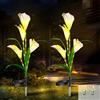 JIMACRO 2 Pcs Luci Solari da Giardino Fiore,32 LED Lampada Solare da Giardino, Impermeabile Luci Solari da Giardino Decorative Per/Cementi/Terrasse/Patio/Pelouse (Bianco)