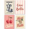 LAVEMA Poster vintage da cucina, da parete, per sala da pranzo, formato A4 (21 x 30 cm), immagini da cucina, italiana, moderna, elegante decorazione da parete per cucina, caffè, estetica, senza