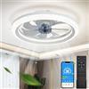 EKDADL Reversibile Ventilatore da Soffitto LED 50CM Dimmerabile Ventilatore a Soffitto con Luce 3 Colori 6 Velocità Silenzioso Lampadario con Ventilatore da Soffitto con Luce