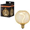 OSRAM Globo LED DECOR con filamento a spirale, 3,5 W, accogliente 818 bianco caldo, 170 lm/1800 K, vetro senza piombo color oro trasparente, filettatura E27, dimmerabile, diametro 125 mm.