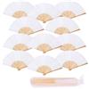 iZoeL Ventagli Matrimonio Carta 12 PCS Ventaglio Pieghevole Regalo Invitati | Ventaglio, Ventagli Bianchi, Ventaglio da Borsetta, Bambù, Regalo Invitati/Estate/Compleanno/Baby Shower