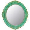 YCHMIR Specchio decorativo da parete vintage, 37 x 33 cm, ovale (verde)
