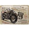 Nostalgic-Art Targa retrò, 20 x 30 cm, Route 66 - Bike Map | in metallo, design vintage, Idea regalo per fan di Stati Uniti