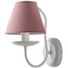 Light&More Applique 1 luce shabby bianco paralume rosa