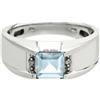 Artik Jewels Anello In Argento Sterling 925 Con Gemma Di Topazio Blu Naturale Per Uomo AJ600