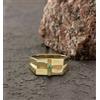 Smeraldo Naturale Gemma Con Placcato Oro 925 Argento Sterling Uomo Anello AJ761