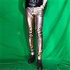 Pantaloni Skinny In Ecopelle Metallica Lucida Per Uomo