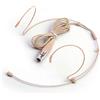 Sujeetec Cuffie/Microfoni Headworn - Microfono Mini XLR a 3 pin per AKG Samson Wireless System & Bodypack Transmitter-Beige Dual Earhook Omnidirezionale Cuffie Head Mic