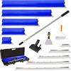 Generisch Set di spatole per superfici (20, 40, 60, 80, 100 cm) e asta telescopica da 86-207 cm con adattatore, kit di spatola levigante multifunzione per cartongesso professionale, intonaco (blu)
