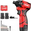 NAWIN - Kit driver di impatto wireless da 16,8 V, 2 Ah, 140 Nm, 3 velocità, brushless, rosso