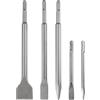 QUARKZMAN Set di 5 scalpelli per piastrelle SDS-PLUS | Contiene: punta 250 mm (14 mm), piatti 20/40 mm, punta 160 mm (10 mm), piatto 10 mm.