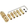 Yuanpgky Set di mandrini di precisione per mini trapani a mano | Set da 7 pezzi, struttura in rame, gamma 0,5-3 mm, adatto per albero da 2 mm, finitura oro