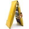 ANDOILT Portafoglio portacarte donna in vera pelle con blocco RFID, Giallo | Borsa con zip, porta cellulare e 17 scomparti per carte in pelle cerata ad olio, per shopping, lavoro e viaggi
