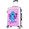 Disney Stitch Valigia Rigida 66.5 Centimetri 50 Litri con 4 Ruote con Lucchetto a Combinazione (M (L66.5cm x W45.5-50L), Rosa)