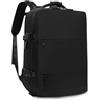 FANDARE Unisex Zaino Casual Zaino pc 15.6 pollici con porta di ricarica USB zainetto con chiusura a 180° Borsa da Cabina per Voli Zaino Lavoro viaggio Ufficio Zaini Scuola Università Nero