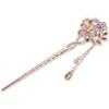 Voxlara Bastoncino per Capelli Vintage Forcina Cinese in Metallo con Fiori e Nappa, Bastoncino per Capelli Retrò con Strass Colorati per Donna, Accessori per Capelli con Bacchette Giapponesi