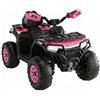 IDEALHOUSE Quad elettrico per bambini, 12 V, fuoristrada ATV (4,5 Ah), auto | Auto per bambini con 2 motori da 35 W, telecomando, faro LED, musica con connessione wireless/USB/TF, 3-8 km/h, rosa