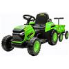 IDEALHOUSE Trattore elettrico per bambini da 12 V, con rimorchio rimovibile | Auto per bambini a 6 ruote, doppio motore, 3 velocità, luci LED, musica e clacson, telecomando 2,4 G