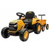 IDEALHOUSE Trattore elettrico per bambini da 12 V, con rimorchio rimovibile | Auto per bambini a 6 ruote, doppio motore, 3 velocità, luci LED, musica e clacson, telecomando 2,4 G