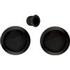 AZERODESIGN - Kit porta scorrevole, maniglia porta scorrevole, maniglia per porta scorrevole, maniglia per porta scorrevoli, rosette rotonde e ditale centrale-misure 56 mm e ditale 29 mm (nero)