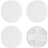 UFURMATE 4 piastre adesive rotonde da 5,1 a 1,3 cm, colore: bianco | Finitura moderna e pulita, copertura vuota in plastica senza viti per fori a parete, fili esposti, sicurezza per bambini