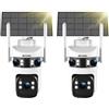 BEZOMIZ 4K Telecamera di sorveglianza WiFi esterna a triplo obiettivo, 360° PTZ Camera solare, 12 MP Rilevazione umana, con batteria, monitoraggio automatico, visione notturna, colore, audio bidirezionale