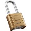 NOVLOCK Lucchetto a combinazione resistente - Arco lungo 5,9 cm - Lucchetto impermeabile da esterno a 4 cifre per cancelli, recinzioni, capanni, armadietti, armadi e depositi - 1 pezzo, oro