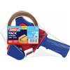 tesapack Srotolatore per Nastro Adesivo Strong - Set con 1 Rotolo in PVC | Srotolatore per Nastri da Imballaggio e 1 Rotolo di Nastro Adesivo da Imballaggio Marrone per Pacchi Pesanti, 66 m x 50 mm