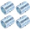 QUARKZMAN 4Pezzi Connettore Metallico per Scaffalature 28 x 25mm Argento | Connettore a Filetto Grosso per Montanti Scaffalature Metalliche, Pezzi di Ricambio