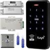 AccessShield Kit sistema di controllo accessi, tastiera RFID impermeabile IP68, serratura elettrica a catenaccio da 150/150 kg, 10 portachiavi