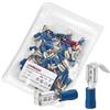 Chanzon 50 connettori PiggyBack omologati UL Terminali per cavi - Blu - Terminale a crimpare per giunzioni Piggy Back 16-14AWG a disconnessione rapida