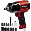 Einhell Avvitatore a impulsi pneumatico TC-PW 610 | Coppia di 610 Nm | Rotazione a destra/sinistra | 10 chiavi a bussola | Flacone di olio (vuoto) | Prolunga da 125 mm