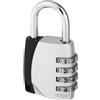 ABUS Lucchetto a Combinazione 155/40 - Corpo in Zinco, Asta in Acciaio | Codice numerico a 4 cifre personalizzabile, senza chiave - larghezza 44,5 mm - livello di sicurezza ABUS 4