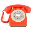 GPO 746 Rotary Telefono Fisso Retro anni '70, Telefono Classico con Interruttore per Suoneria, Cavo Arricciato, Suoneria a Campanello Originale, per Casa e Hotel, Arancione