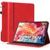AsWant Custodia per Huawei MediaPad T5 10.1 2018,Rosso | Slim PU,Ultra Sottile in PU Pelle,Supporto,Scomparto per schede,Cover per Huawei Mediapad T5 AGS2-W09/AGS2-W19/AGS2-L09