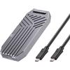 Ewent Box Esterno USB4 40 Gbps per SSD NVMe M.2, Custodia Alluminio con Dissipazione Calore USB-C, Senza Attrezzi, Supporto UASP&TRIM, M-Key&M+B-Key 2230-2242-2260-2280, Plug&Play Windows macOS Linux