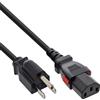 Inline 16953U - Cavo di alimentazione USA su spina a freddo bloccabile C13, certificato UL, 18AWG, nero, cavo di esportazione per server e IT, 3 m, 16953U