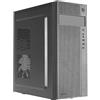 Tacens 2FERROX, Case per PC ATX Mid-Tower, Ventola Laterale 12 cm, Griglia Frontale, Acciaio, Nero
