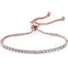 Philip Jones Bracciale dell'amicizia Solitario Placcato in Oro Rosa Creato con Cristalli Zircondia®