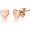 Philip Jones Orecchini a forma di cuore placcati oro rosa
