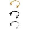 BodyBonita G23 Titanio Ferro di Cavallo Septum Piercing - 2/3 Pezzi Anelli per Naso Barbell Circolare Spikes Gioielli per Setto Nasale Piercing Naso Labbro Conch Helix Rook Oro/Argento/Nero