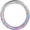 Hoisy 16G 1,2x10mm Cerchio Titanio Piercing Naso Donna, Cerchio con Opale, Piercing per Naso Donna Argento