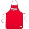Bruzzzler Grembiule barbecue con motivo stampato, protezione griglia, grembiule barbecue cucina, puro cotone, giromanica e allacciatura posteriore, regolabile variabile, Dimensioni: 67 x 97 cm, Rosso