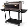EL ZORRO IMEX EL ZORRO 71540 - Barbecue con Ruote elevatrici, Vassoio Metallico e griglia zincata, 72 x 40 x 100 cm, Colore: Nero