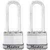 Master Lock M1XTLJCCSEN - Lucchetto in acciaio laminato Magnum largo 3,5 cm, diametro 15,6 cm, gioco grillo, confezione doppia, anello da 6,3 cm