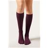 Calzedonia Calze Lunghe In Cotone Rasato Bordeaux
